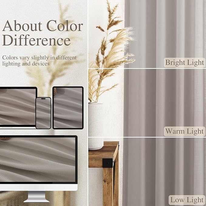 Stone Grey Linen Curtains 112 Inches Long - Image 3