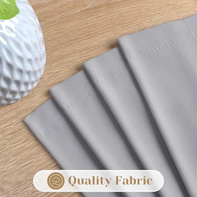 HOMEIDEAS Non-See-Through Light Grey Privacy Sheer Curtains, 52 X 84 Inches - Image 4