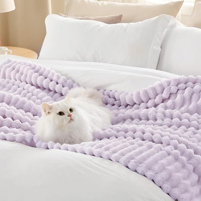 Bedsure Soft Throw Blanket for Couch Decor Gifts Lavender Fog 50"x70" | - Image 7