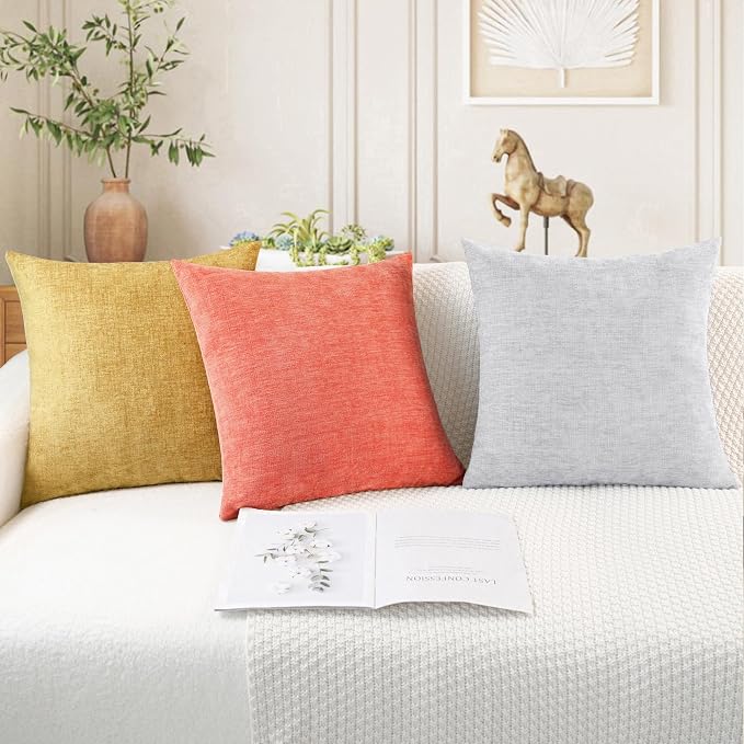 CaliTime Decorative Couch Throw Pillow Covers 24 X 24 Inches Living Coral | - Image 5