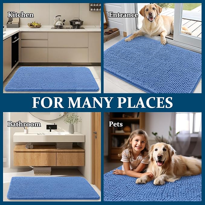 OLANLY Dog Door Mat for Muddy Paws 48x30, Super Absorbent Chenille Mud Mat | - Image 8