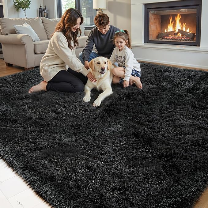 Area Rugs 9x12 Living Room, Large Area Rug Shag Shaggy Carpet Soft Plush Furry - Image 4