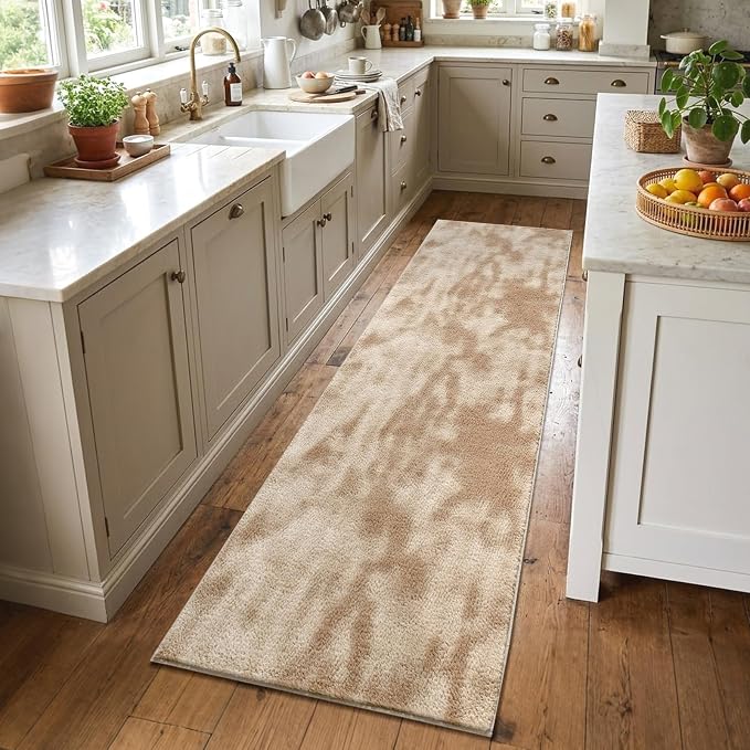 2x8 Tie-dye Beige Runner Rug Washable Non-Slip by Unknown