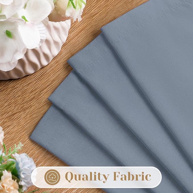 HOMEIDEAS Non-See-Through Stone Blue Privacy Sheer Curtains, 52 X 54 Inches - Image 4