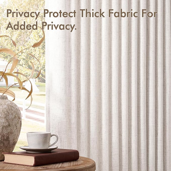 MIULEE Pinch Pleated Thick Linen Curtains 100 Inches Long 2 Panels - Image 7