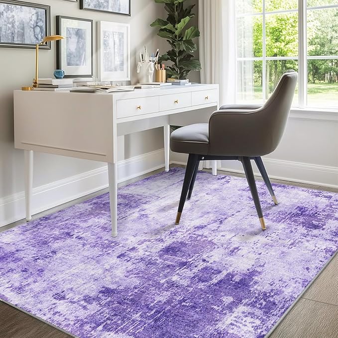 Washable Area Rugs 9'x12' Non-Slip Modern Abstract Soft - Image 8