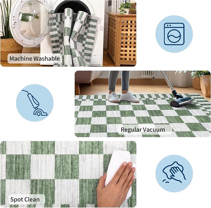 GarveeHome 2x12 Checkered Kitchen Runner Rug - Image 7