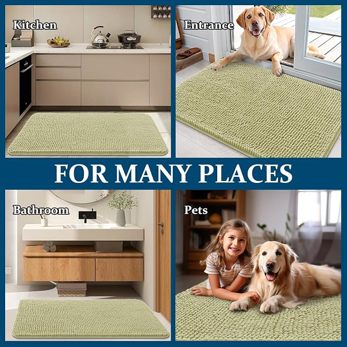 OLANLY Dog Door Mat for Muddy Paws 70x32, Super Absorbent Chenille Mud Mat | - Image 8