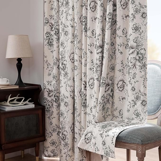 jinchan Blackout Floral Curtains - Image 8