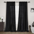 Nanspring Long Black Curtain 100 inches Long 2 Panels Set by Nanspring