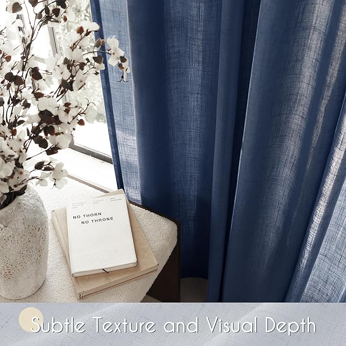 Navy Blue Curtains 94 inch Length - Image 4