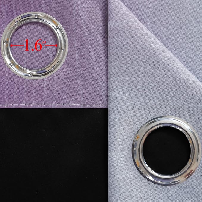Ombre Purple and Gray Curtains 96 Inches Long, Total Blackout Curtains - Image 7