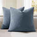 MIULEE Dark Grey Blue Chenille Couch Throw Pillow Covers, 20x20 | Set of 2 by MIULEE
