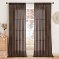 BGment Brown Linen Curtains 84 Inch Length 2 Panels by BGment