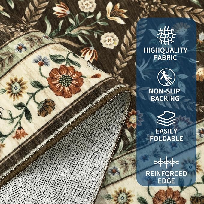 Washable Kitchen Rugs Non Slip 2x6 Hallway Runner Rug Stain Resistant Low Pile - Image 3