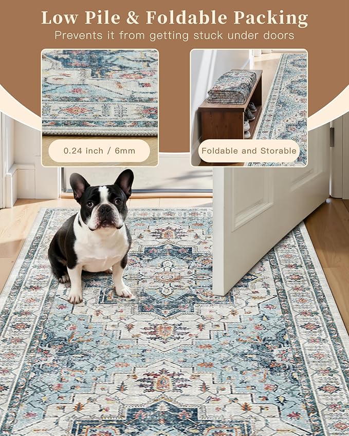 Madane Hallway Runner Rug 3x10 Washable Kitchen Runners 10ft, Soft Low-Pile - Image 6