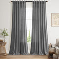 Blazer Grey Curtain Linen Blend Light Filtering Back Tab Curtains 108 Inches by Nanspring