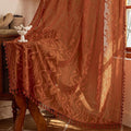 WAZZIO Boho Lace Curtains 84 Inch 2 Panels-Vintage Sheer Panel Drape Floral by WAZZIO