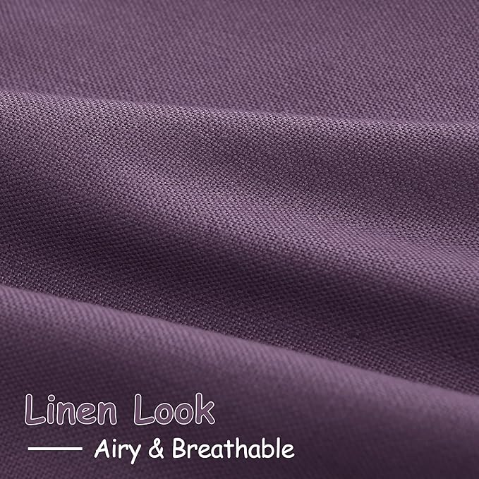 Extra Long Plum Linen Curtains 120 Inch - Image 5