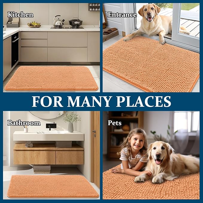 OLANLY Dog Door Mat for Muddy Paws 30x20, Super Absorbent Chenille Mud Mat | - Image 8
