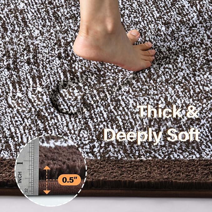 Bathroom Rugs 24x17 Non Slip Washable, Soft Absorbent Quick Dry Mats - Image 4