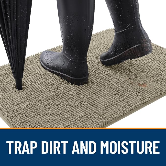 OLANLY Dog Door Mat for Muddy Paws 32x20, Super Absorbent Chenille Mud Mat | - Image 2