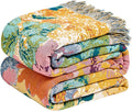 MSGKV Boho Throw Blanket for Couch 50"x60" Cotton Floral Blankets for Sofa by MSGKVHomeTextiles