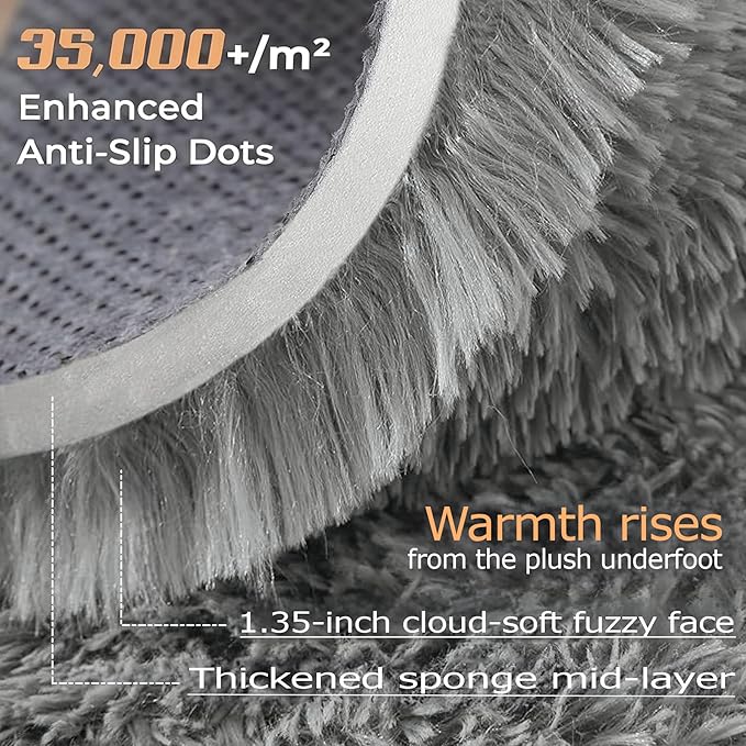 8x10 Area Rugs for Living Room: Fluffy Shag Soft Washable Rug Large Fuzzy Plush - Image 4