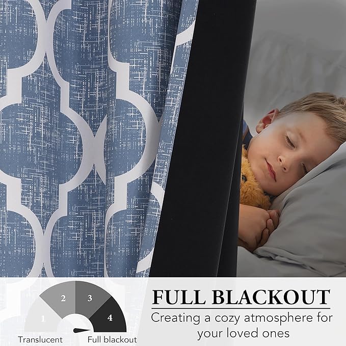 Beauoop 100% Blackout Curtains 90 Inches Long 2 Panels - Image 5