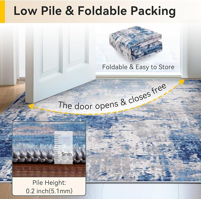 RELEANY Washable Runner 2'x8' Abstract Area Rug - Image 8