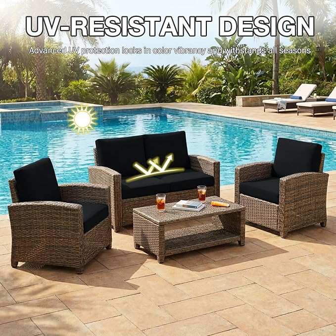 hyha 12Pcs Patio Cushion Covers, Stretch Outdoor Couch Cushion Covers - Image 6
