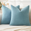MIULEE Smoke Blue Chenille Couch Throw Pillow Covers, 16x16 | Set of 2 by MIULEE