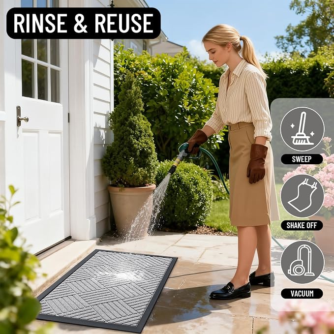 OLANLY Front Door Mat Outside Entrance, Waterproof Heavy-Duty Doormat | 29.5x17 - Image 9
