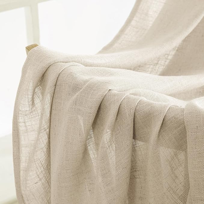 MIULEE Linen Curtains 52x84 Inch Length 2 Panels - Image 6