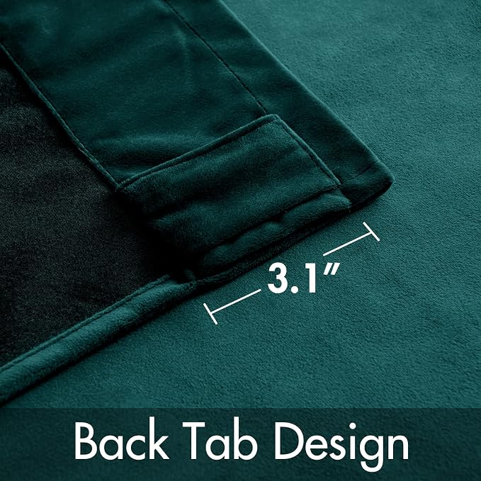 MIULEE Velvet Blackout Curtains 52x90 inches 2 Panels Emerald Green | Luxury - Image 3
