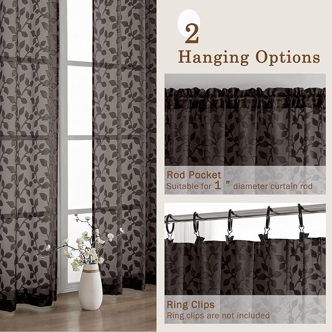 Chyhomenyc Chocolate Sheer Valances - Image 6