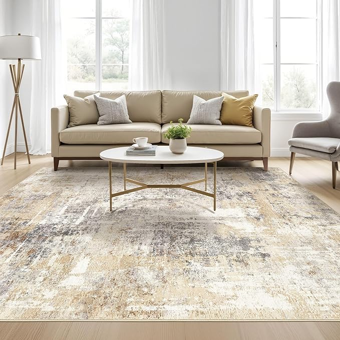 LOONGRUG Square Rug 7x7 Washable Large Neutral Modern Abstract Area Rugs | Soft - Image 5