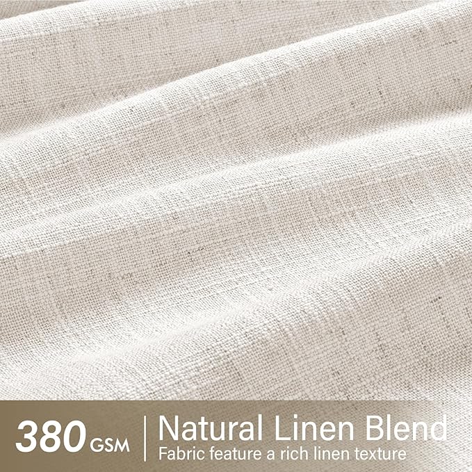 MIULEE Pinch Pleated Thick Linen Curtains 108 Inches Length 2 Panels - Image 4