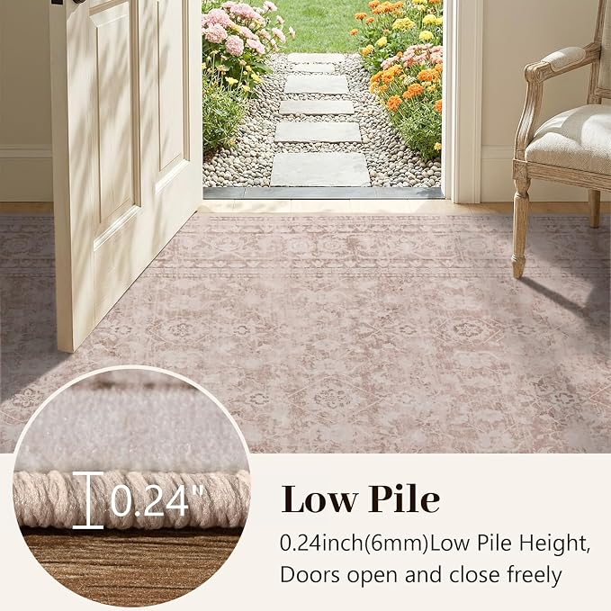 5x7 Ft Area Rugs for Living Room, Soft Non-Slip Machine Washable Rug, Vintage - Image 7
