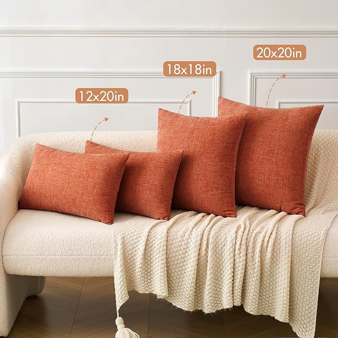 MIULEE Pack of 2 Couch Throw Pillow Covers 20x20 Inch Soft Burnt Orange - Image 4