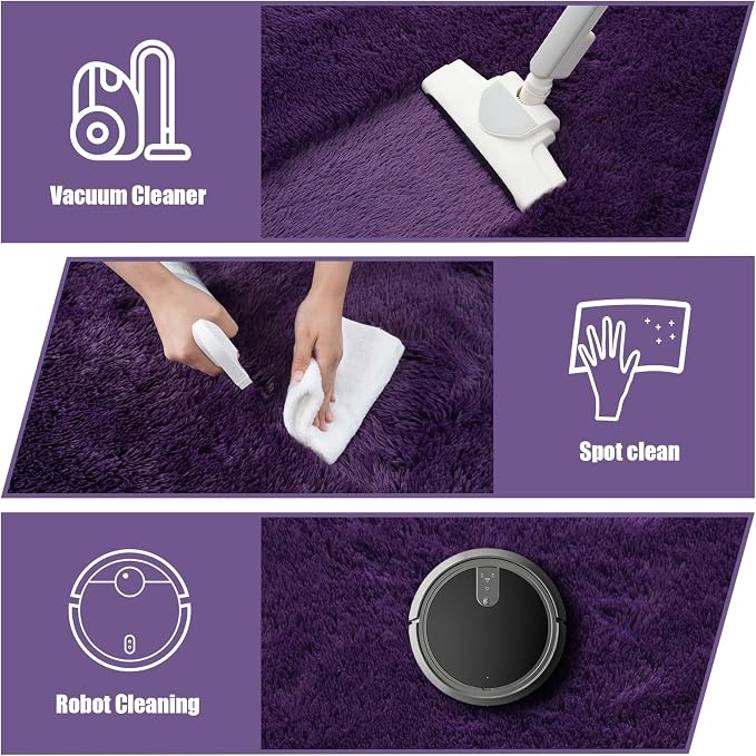 Shag Area Rug for Bedroom 4x6, Soft Fuzzy Rug Non-Shedding Indoor Plush Carpet - Image 4