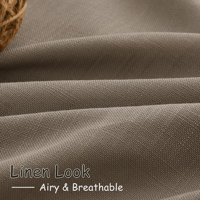Nanspring Dark Taupe Semi Sheer Curtains 72 Inches Long 2 Panels Set - Image 5