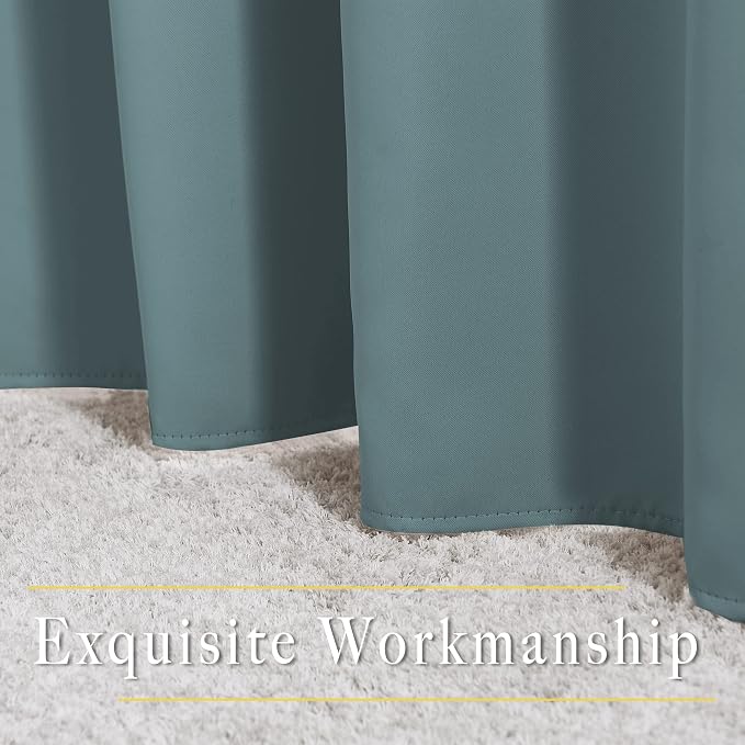 NICETOWN Greyish Blue Curtains 102 inches Long, Grommet Thermal Insulated Solid - Image 6