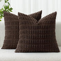 MIULEE Euro Sham Corduroy Decorative Throw Pillow Covers 24x24 Dark Brown | by MIULEE