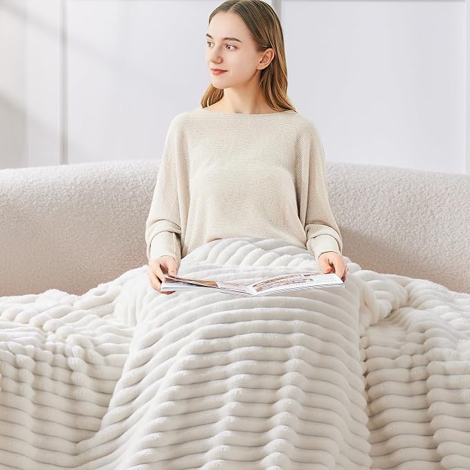 BEDELITE Ribbed Twin Blanket for Couch & Bed, Warm Yet Lightweight, Ribbed - Image 3