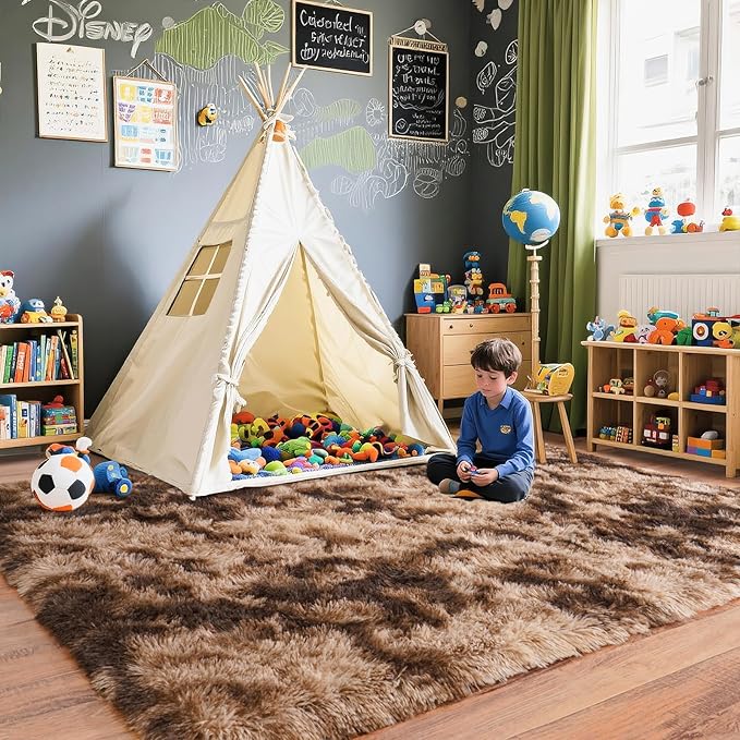 Large Area Rug for Living Room 10x14, Fluffy Shag Rug - Image 6