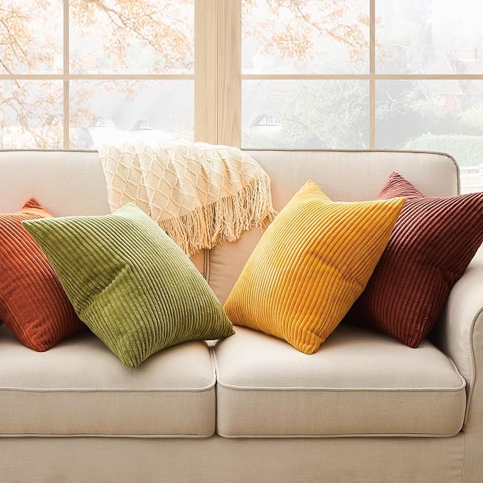 Topfinel Fall Burnt Orange Decorative Throw Pillows Covers 18x18 Inch Set of 4 - Image 4
