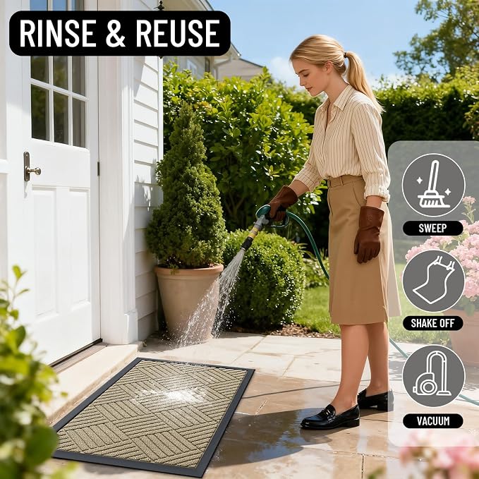 OLANLY Front Door Mat Outside Entrance 47x17, Waterproof Heavy-Duty Doormat | - Image 8