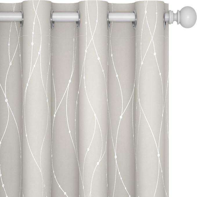 Deconovo Beige Curtains for Living Room, Light Darkening Soundproof Drapes by Deconovo