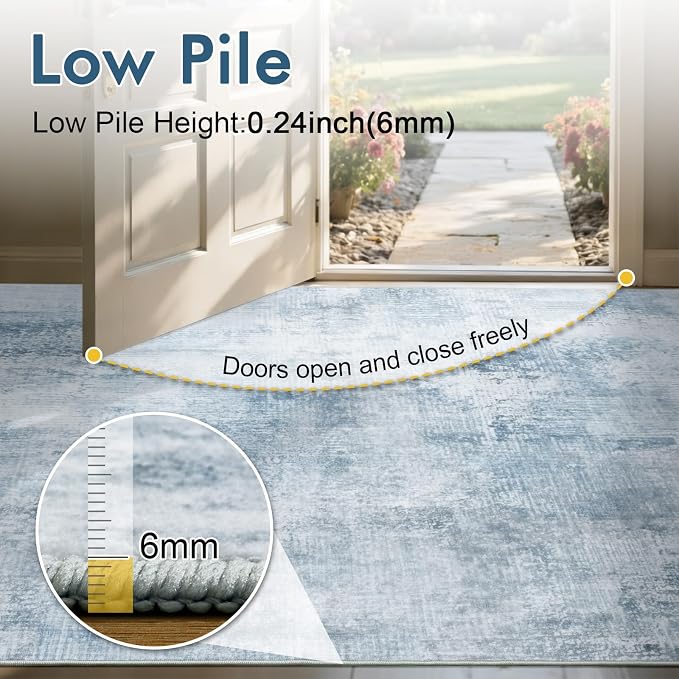 4x6 Ft Area Rugs for Living Room, Soft Non-Slip Washable Rugs Modern Abstract - Image 7